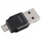 Preview: microSD OTG Kartenleser mit USB und Micro-USB von hama